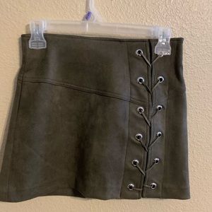 Army green tie skirt